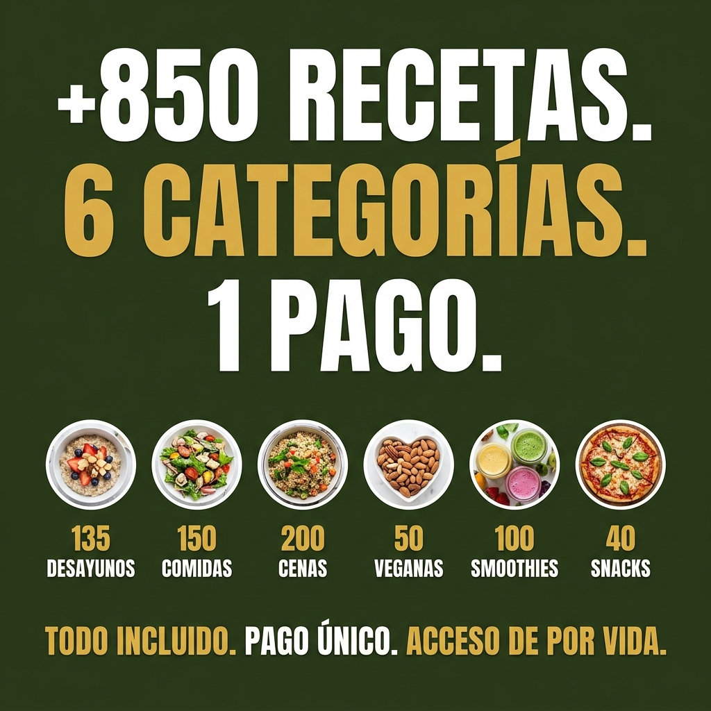 +850 Recetas Anti Inflamatorias - De Hinchada a Liviana